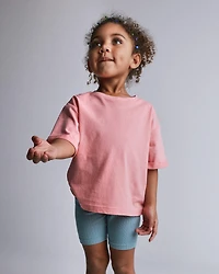 Toddler Girl Rolled Cuff Tee - Light Pink
