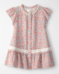 Toddler Girl Organic Cotton Gauze Dress Spring Floral