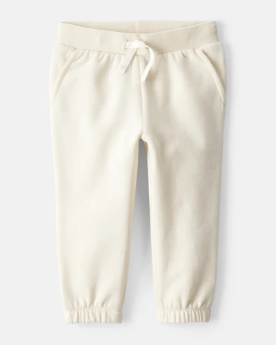 Baby Girl DayDream Fleece Drawstring Joggers - White