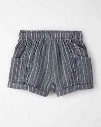 Baby Boy 2-Piece Organic Cotton Gauze Short Set Cream