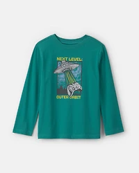 Boys 'Next Level Outer Orbit' Spaceship Long-Sleeve Graphic Tee - Green