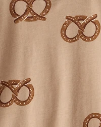 Toddler Boy Pretzel Print Long-Sleeve Tee - Brown