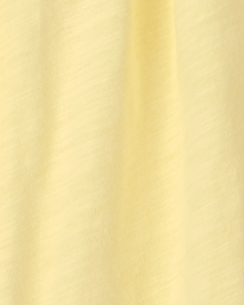 Baby Girl Ruffle Eyelet Sleeveless Romper - Yellow