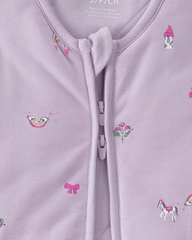 Baby Girl Fairytale 2-Way Zip PurelySoft Wearable Blanket - Purple
