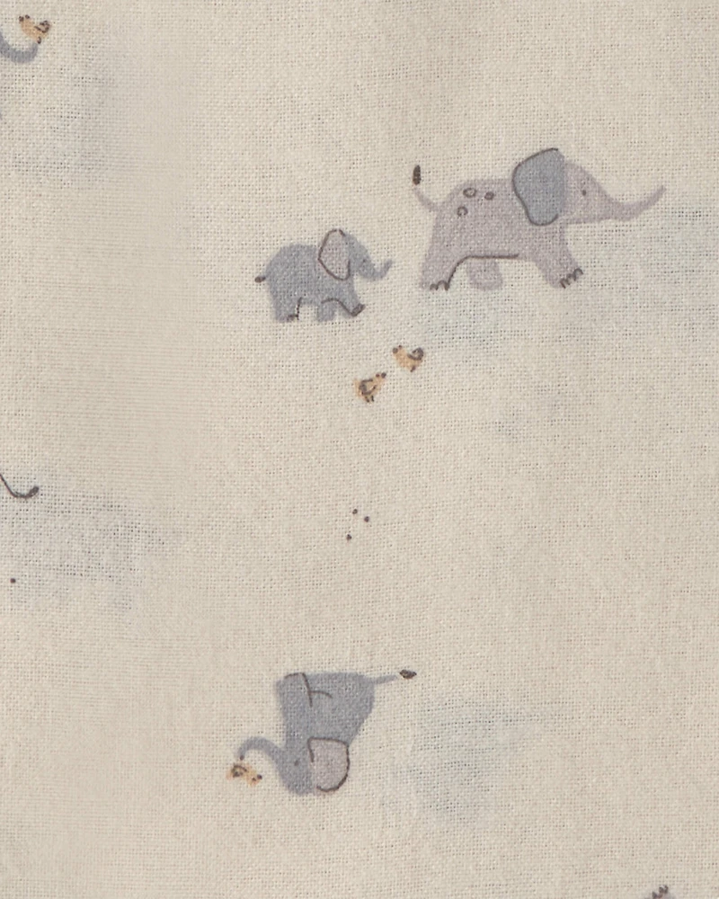 Baby 4-Pack Elephant Receiving Blankets - Grey/Ivory