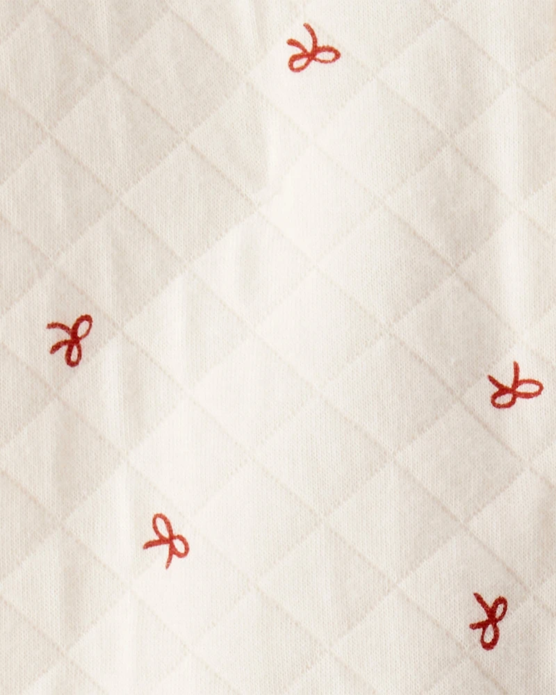 Baby Quilted Bow Print Sleep & Play Made with Organic Cotton