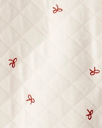 Baby Quilted Bow Print Sleep & Play Made with Organic Cotton