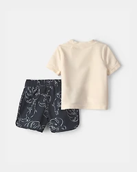 Baby Boy 3-Piece Rashguard Swimsuit Set - Black/Ivory