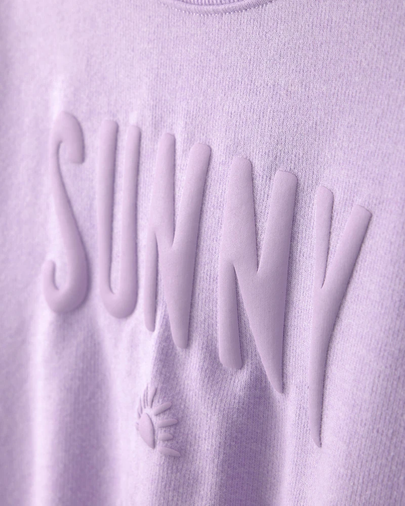 Girls 'Sunny' French Terry Top - Purple