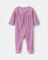 Baby Girl Floral Snug Fit Sleeper - Pink