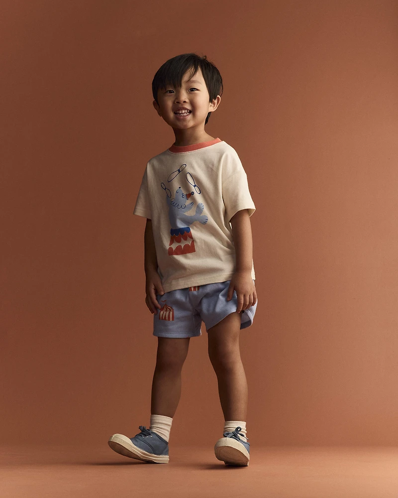 Toddler Juggling Relaxed Graphic Tee - Cream