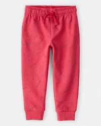 Toddler Boy Baseball French Terry Jogger - Red