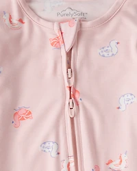 Baby Girl Flamingo PurelySoft™ Snug Fit Sleeper - Pink
