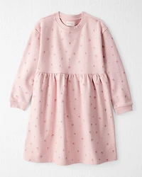 Girls French Terry Dress Made with Organic Cotton Blush Petals Print