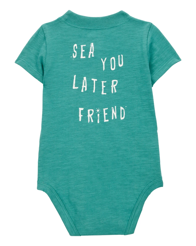 Baby 2-Piece "Sea You Later" Bodysuit & Pant Set - Green/Grey