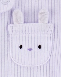 Baby Girl Bunny 2-Way Zip Ribbed Sleeper pyjamas