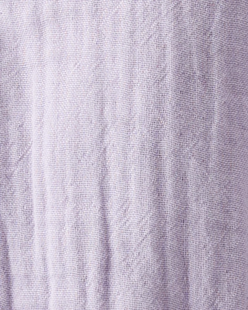 Baby Organic Cotton Gauze Overalls Lilac