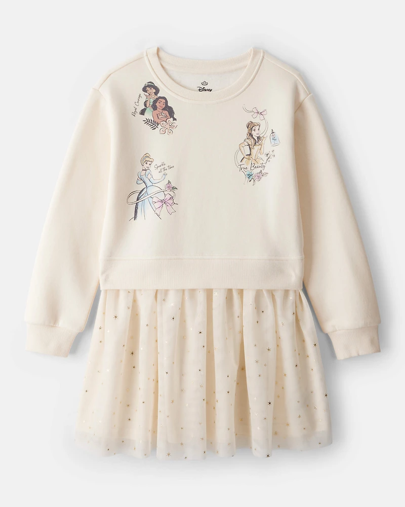 Girls 2-Piece Disney© Princess Long-Sleeve Tulle Set - Cream