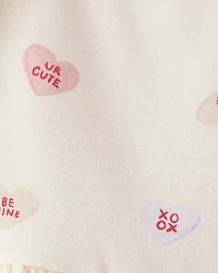 Toddler Girl Valentine's Day Heart Dress - Ivory