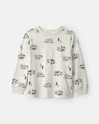 Boys Car Mountain Off-Roading Long-Sleeve Tee - Grey
