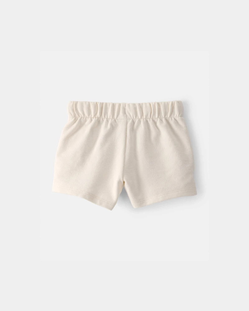 Baby Girl French Terry Shorts - Cream