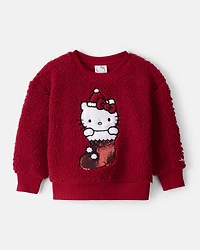 Toddler Girl Hello Kitty® Sherpa Pullover Sweatshirt - Red