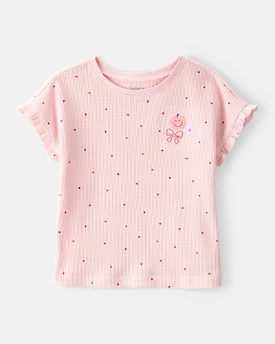Toddler Girl Polka Dot Short-Sleeve Top - Pink