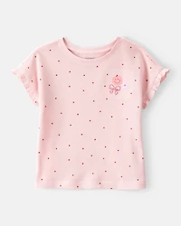 Toddler Girl Polka Dot Short-Sleeve Top - Pink