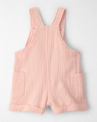 Baby Girl Gauze Sleeveless Shortall Pink