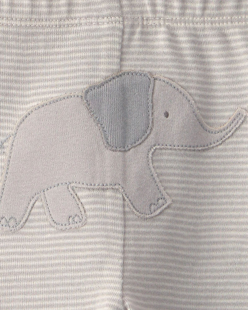 Baby 3-Piece Elephant Bodysuit & Pant Set - Grey/Ivory
