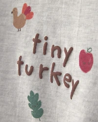 Baby 2-Piece 'Tiny Turkey' French Terry Long-Sleeve Top & Pant Set - Grey