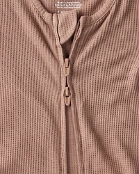 Baby Solid PurelySoft Long-Sleeve 2-Way Zip Sleeper - Brown