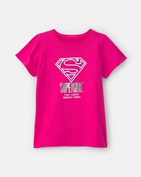 Girls Supergirl Graphic Tee - Pink
