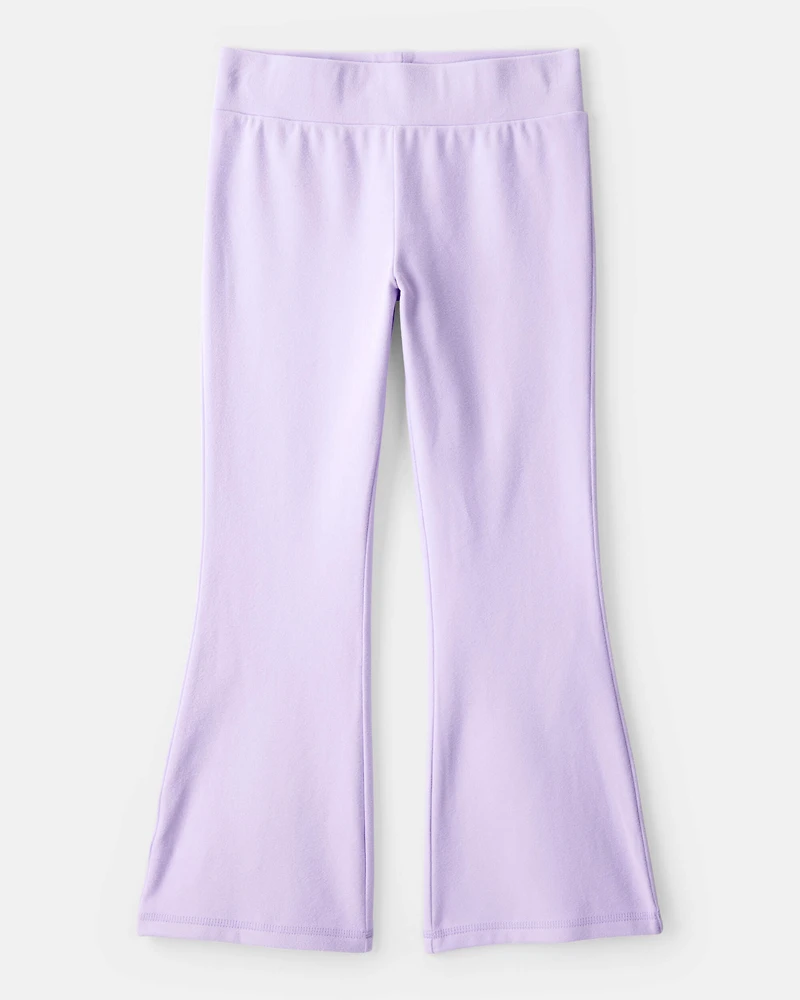 Girls Microfleece Flare Pants - Purple