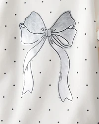 Baby Girl DayDream Fleece Ruffle Sleeve Bow Top & Rib Pant Set