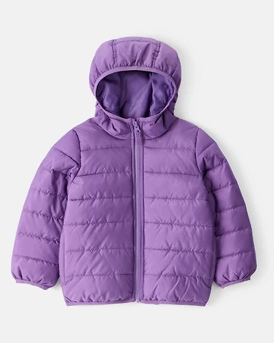 Baby Hooded Puffer Jacket - Purple