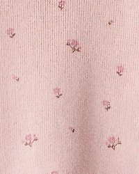 Baby Girl 2-Piece Organic Cotton Sweater Knit Set Blush Petals Print
