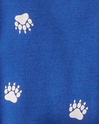 Baby Boy Woodland Print Cotton Long-Sleeve Snug Fit 4-Piece pyjamas - White/Blue