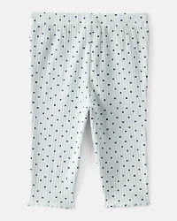 Baby Girl Polka Dot Print Cotton Pull-On Pants - Blue