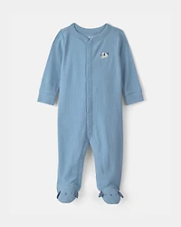 Baby Boy Dog Snug Fit Sleeper - Blue
