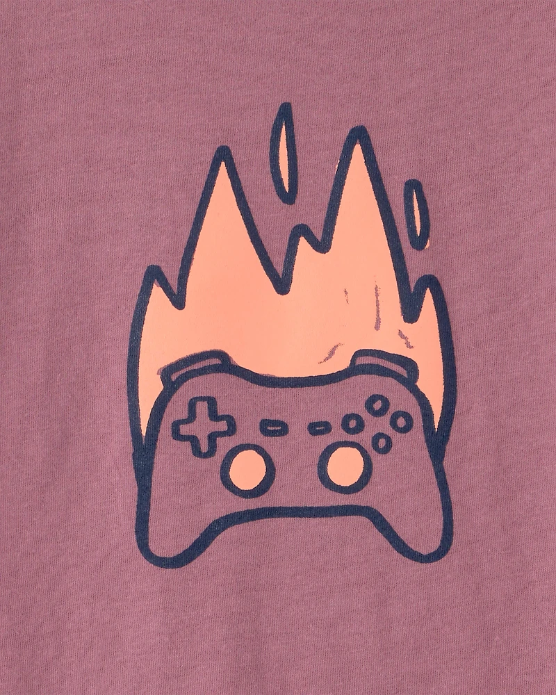 Boys Game Controller Graphic Tee - Blush