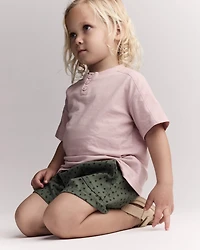 Toddler Standard Short with Pockets Dot Print- Olive