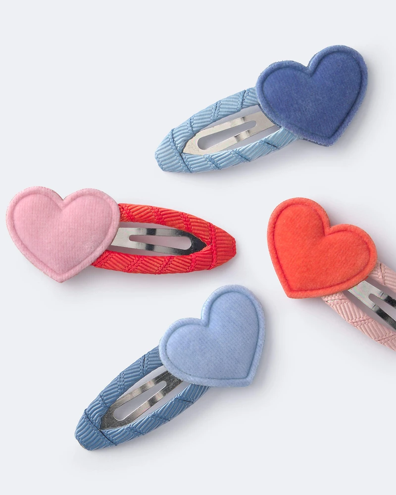 Toddler Girl 4-Pack Heart Clips