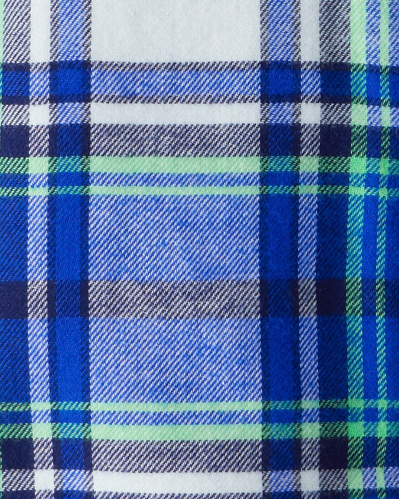 Baby Boy Plaid Shera Lined Fashion Jacket - Blue