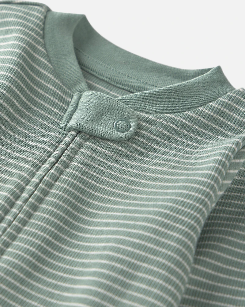 Baby Organic Cotton Ribbed Sleeper Stripes