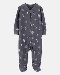 Baby Boy Space Print 2-Way Zip Thermal Sleeper