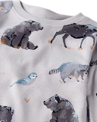 Baby Organic Cotton Pyjamas Midnight Forest Print