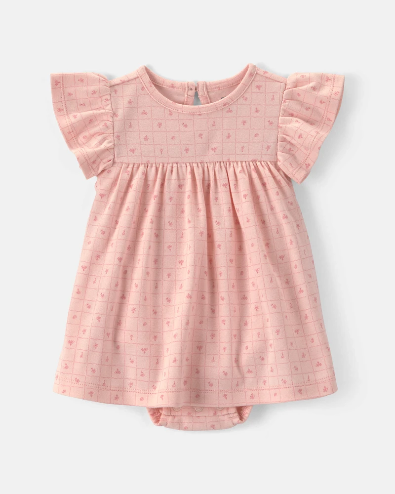 Baby Girl 2-Piece Floral Cardigan Dress Set - Pink