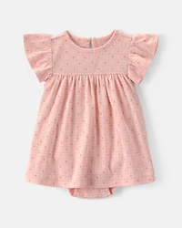 Baby Girl 2-Piece Floral Cardigan Dress Set - Pink