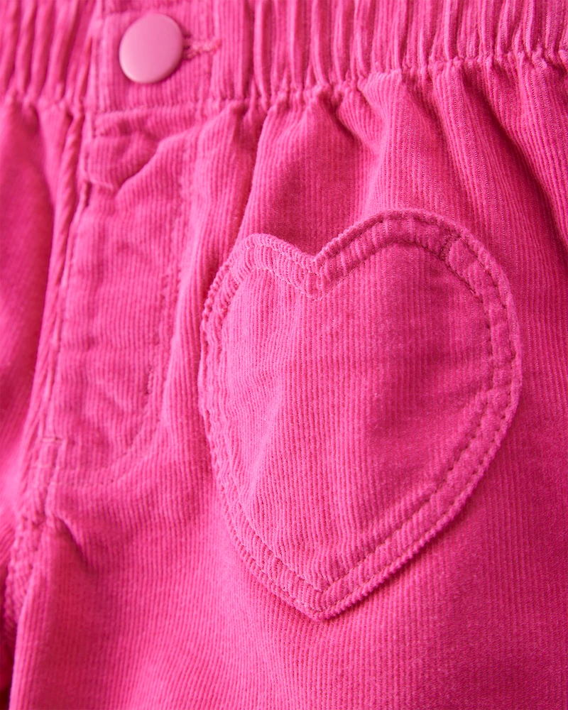 Toddler Girl Heart Pocket Barrel Pants - Pink